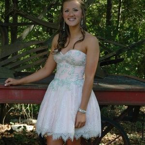 Strapless Pale Pink Homecoming Dress